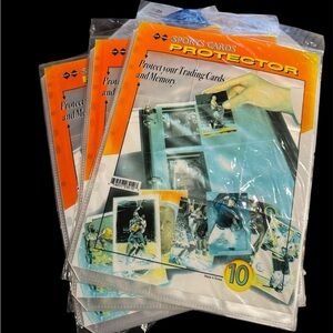 Lot of 3 Sports Cards Protector Binder Sheets 10 Pages 9 Slots 3-Ring 90 Pockets